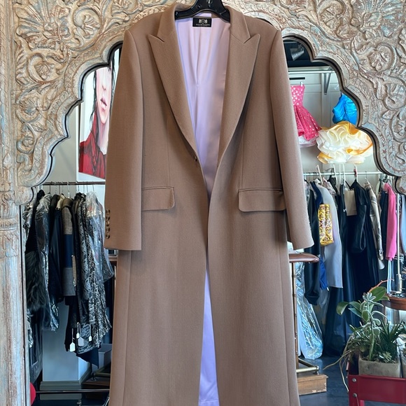 Camel and lavender long jacket coat peacoat - Picture 1 of 7